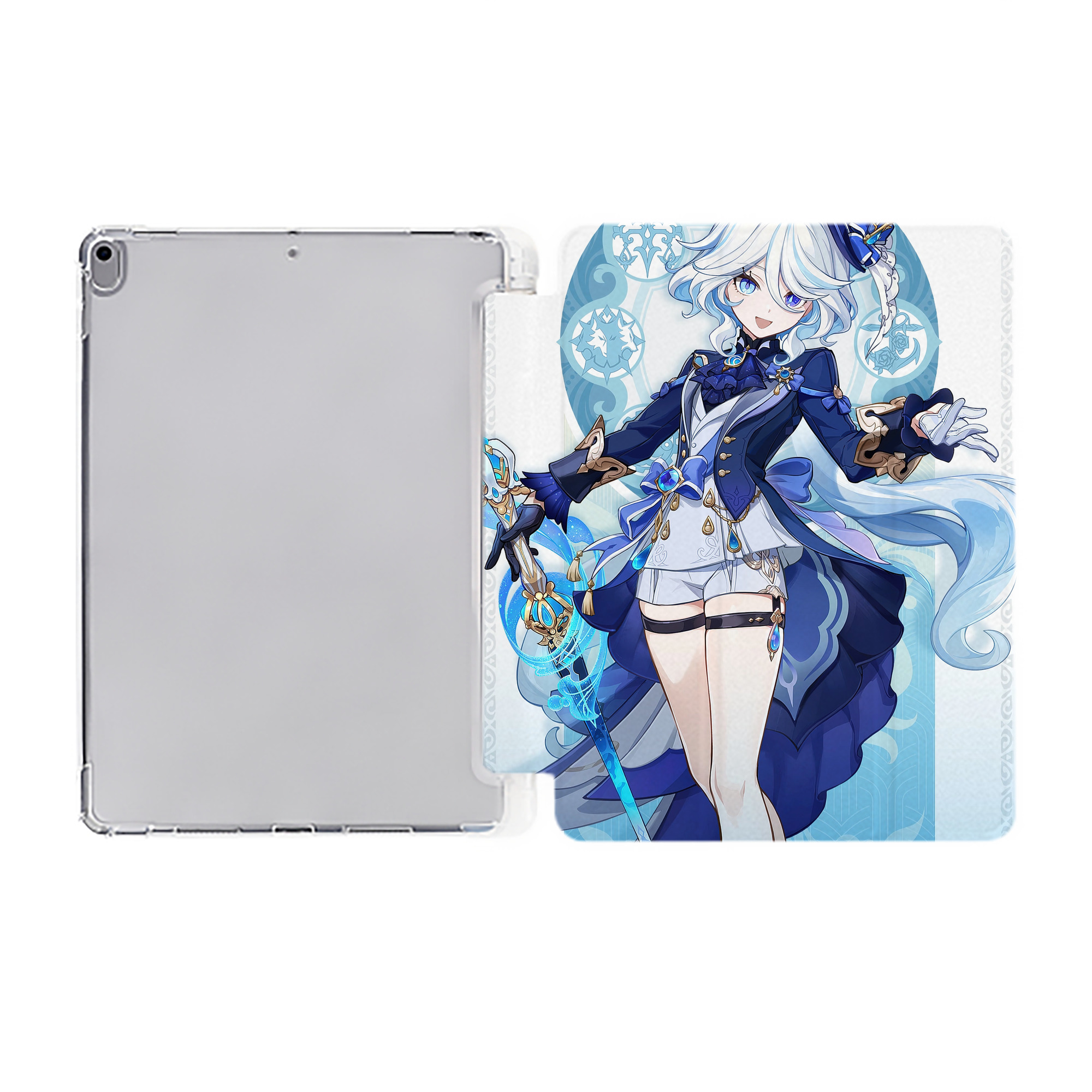 げんし神 genshin IPad ケース ペン収納付き 三つ折りスタンド PUレザー×シリコン 対応機種9.5/10.5/10.9インチ